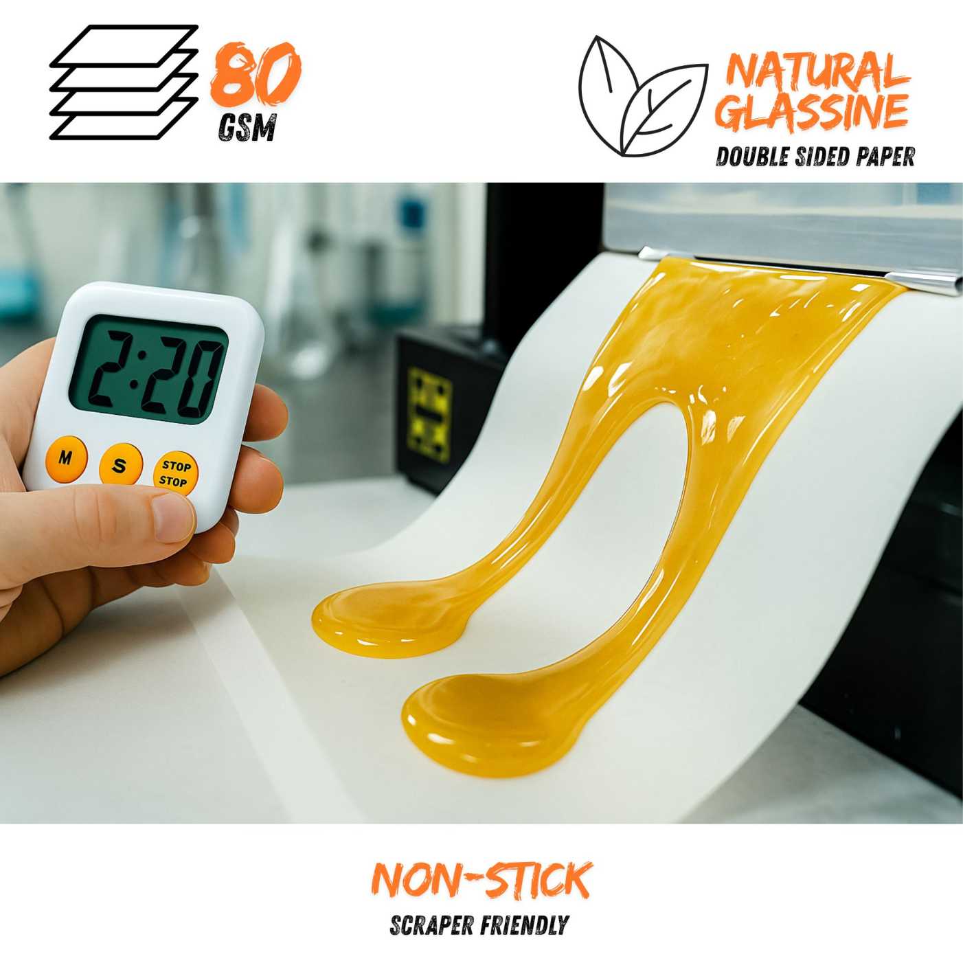 Rosin Parchment Paper Premium Non-Stick Coating 30 x 20 cm Sheets 50 Pieces per Pack